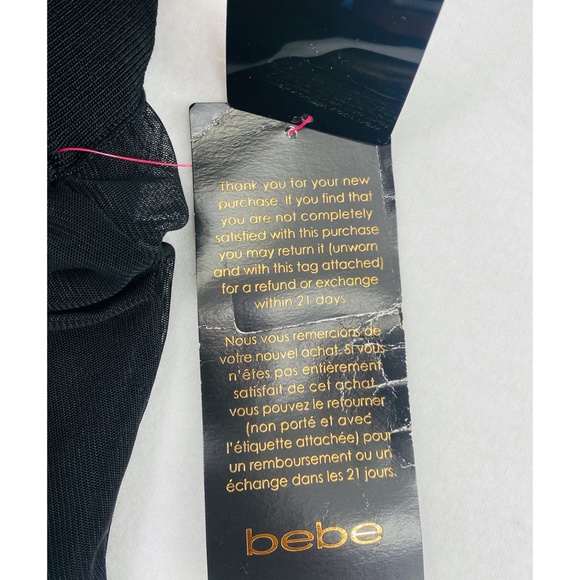 NWT Bebe 2-Fer Black Bandag/ Bodycon  Handkerchief Skirt Cutout Dress - Picture 10 of 15